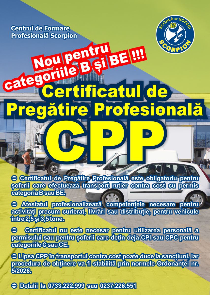 Certificatul de pregătire profesională CPP